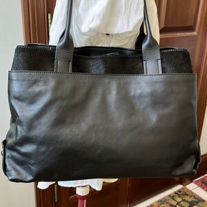 Asia Bellucci  Shoulder bag  genuine leather horse hair trim  black  Italy  NWOT